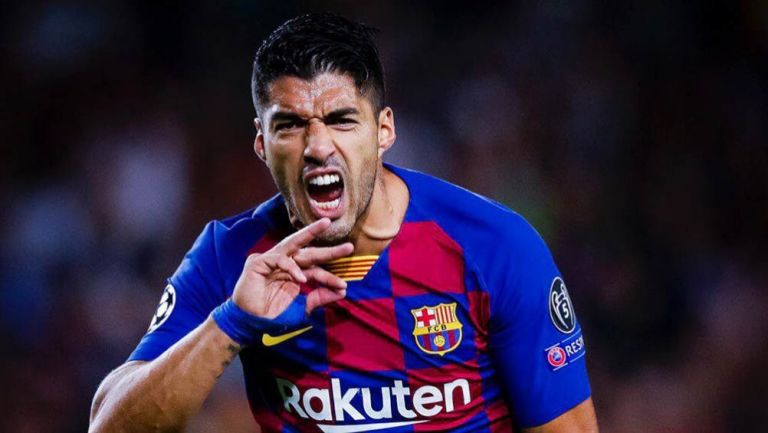 Suárez, en festejo con Barcelona