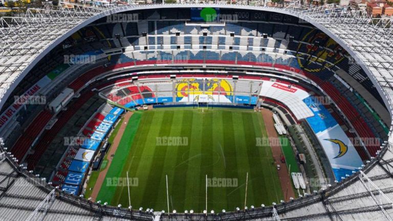 Así lucía el miércoles la cancha del Estadio Azteca