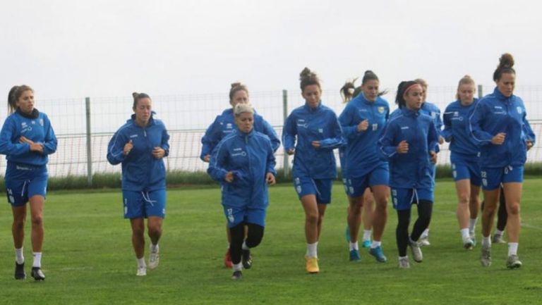 Jugadoras del UD Granadilla Tenerife en un entrenamiento