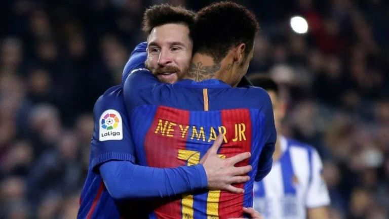 Messi y Neymar, en festejo en Barcelona