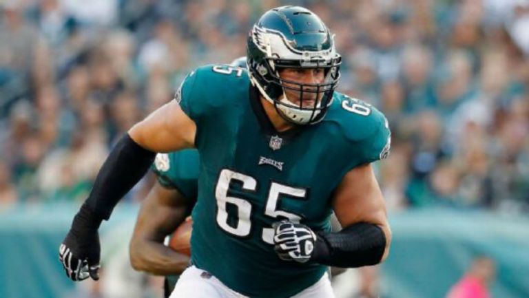 Lane Johnson, durante un juego de las Eagles