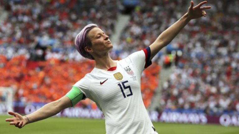 Megan Rapinoe, en festejo en el Mundial