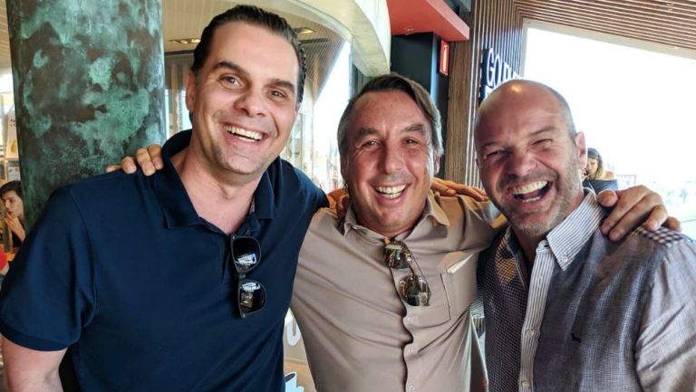 Christian Martinoli y Luis García, con Emilio Azcárraga, dueño de Televisa