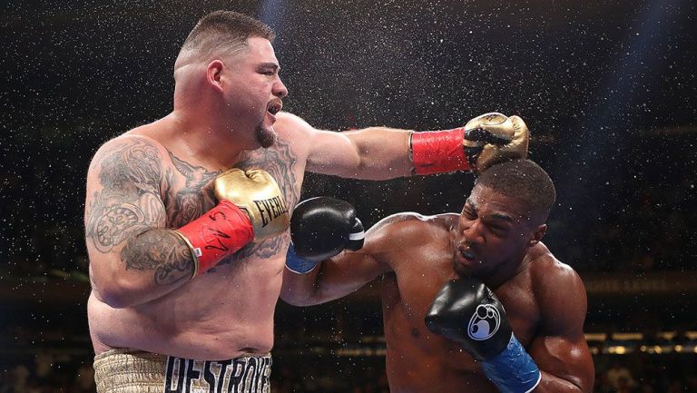 Andy Ruiz en la pelea ante Anthony Joshua 