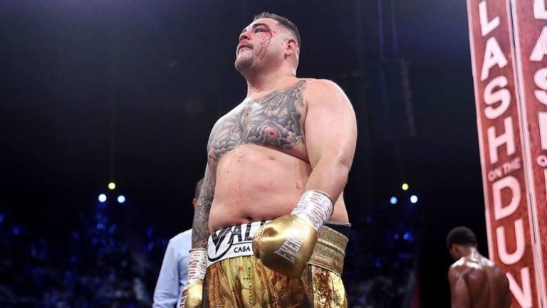 Andy Ruiz en la pelea contra  Antony Joshua