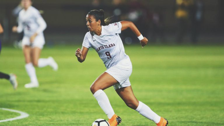 María Sánchez jugando en la National Women's Soccer League