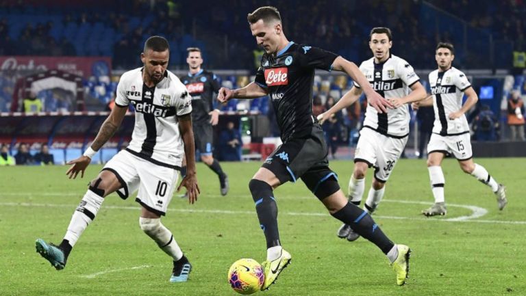 Arkadiusz Milik, durante el partido ante el Parma