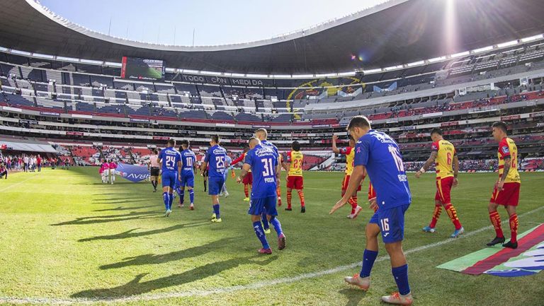 La Máquina, en un partido del Apertura 2019 en el Estadio Azteca