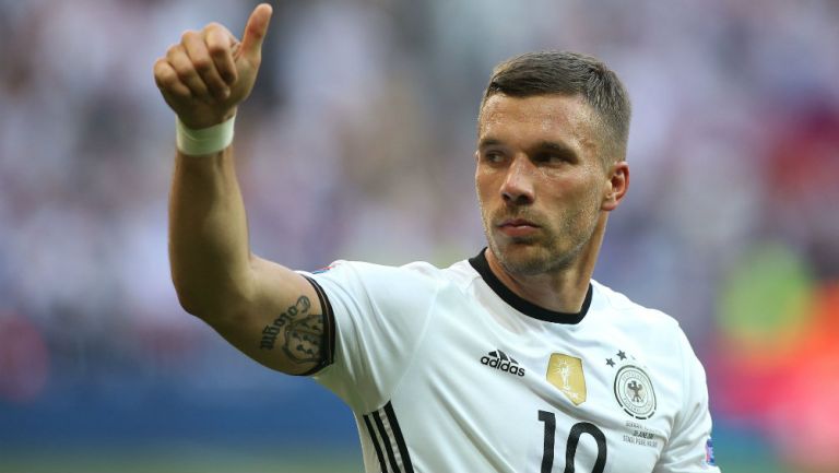 Lukas Podolski, durante un juego de Alemania