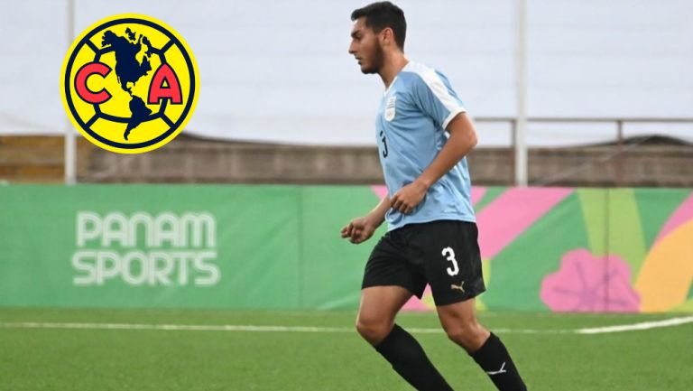 América: Sebastián Cáceres durante un juego con Uruguay Sub 23