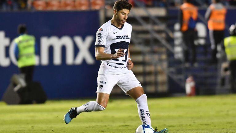 Pablo Jáquez durante un duelo de Pumas 