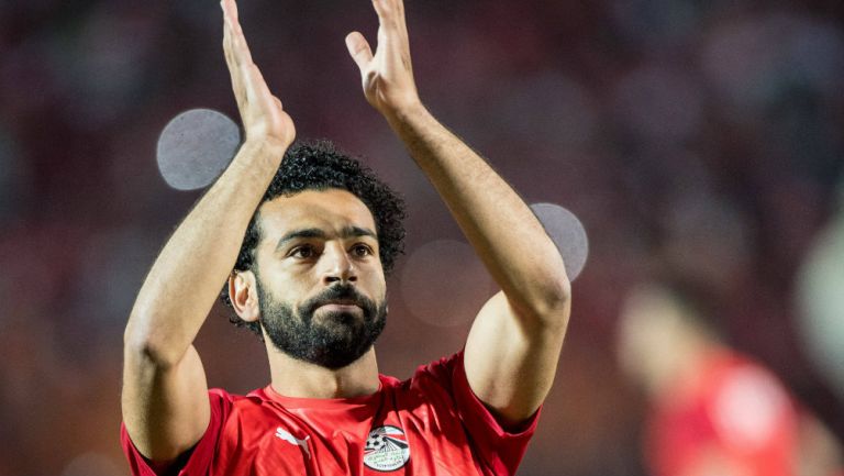 Mohamed Salah durante un partido con Egipto