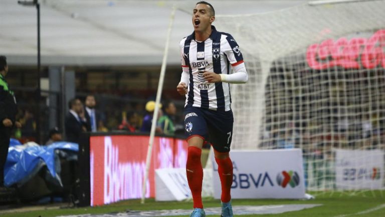 Funes Mori, en festejo con Rayados