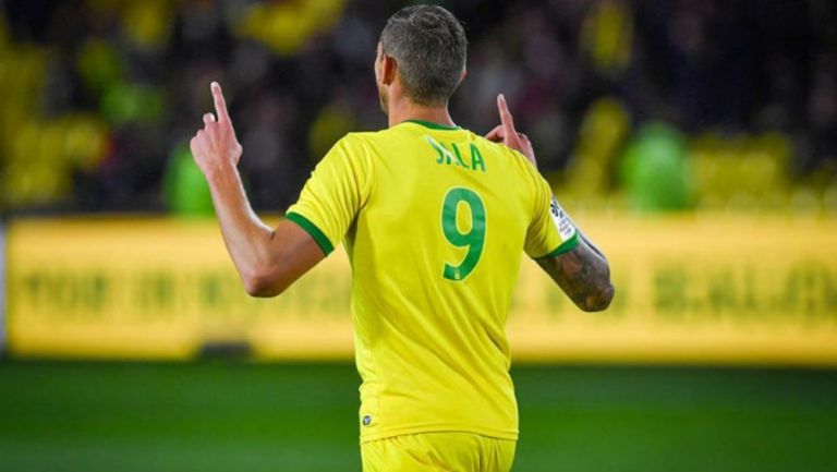 Emiliano Sala festeja un gol con el Nantes 