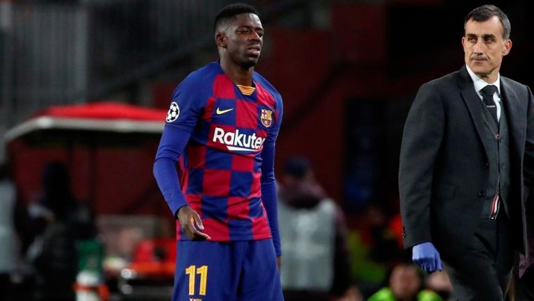 Ousmane Dembélé tras una lesión con el Barcelona