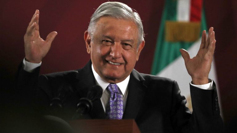 Andrés Manuel López Obrador en conferencia en el Palacio Nacional