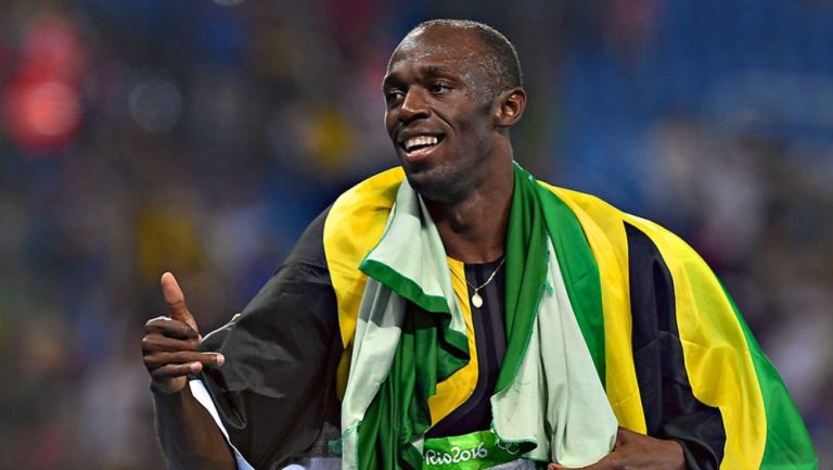 Usain Bolt festeja durante Río 2016