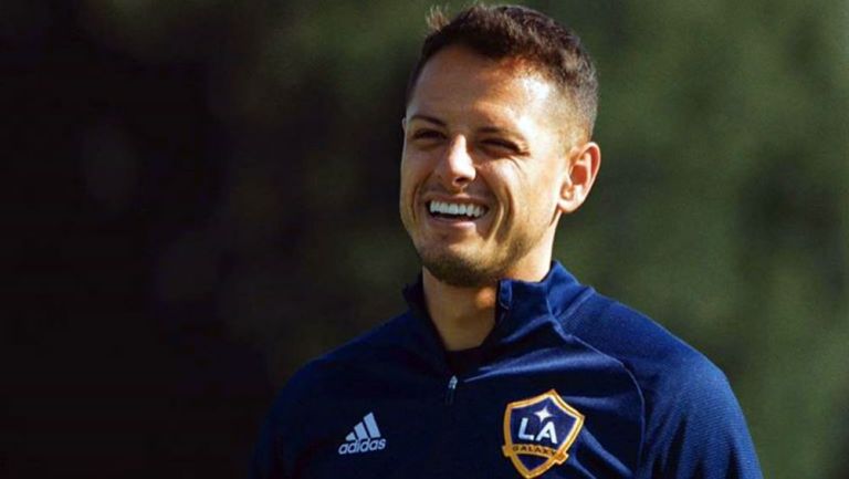 Chicharito, en un entrenamiento del LA Galaxy