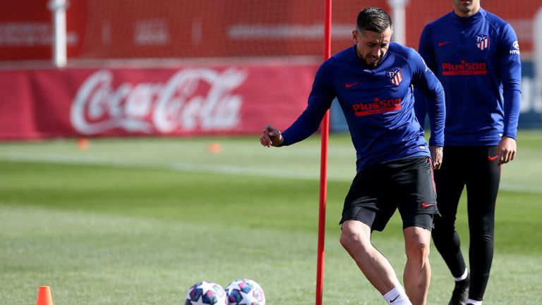 Héctor Herrera durante un entrenamiento con Atlético de Madrid