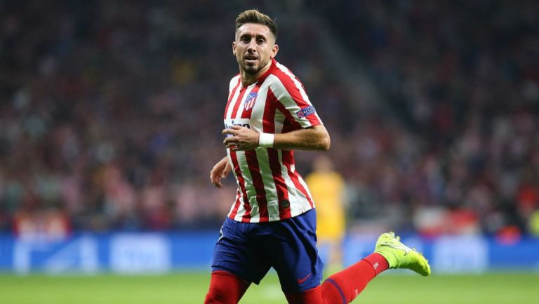 Herrera, en un partido del Atlético de Madrid