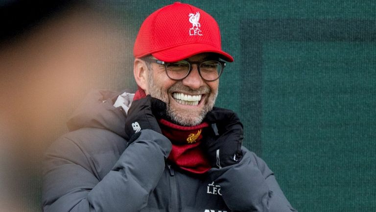 Jürgen Klopp durante un entrenamiento del Liverpool