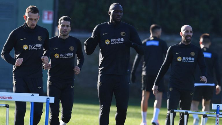 Jugadores del Inter durante un entrenamiento