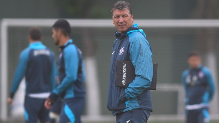 Siboldi, durante un entrenamiento de Cruz Azul