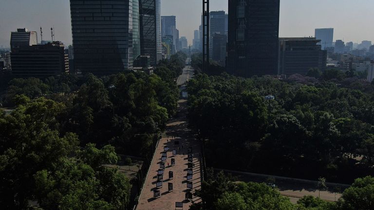 Vista panorámica del Bosque de Chapultepec y Paseo de la Reforma