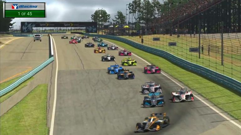 Imagen un video que distribuyó iRacing IndyCar