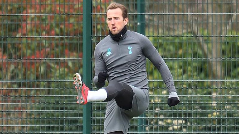 Harry Kane durante un entrenamiento con Tottenham 
