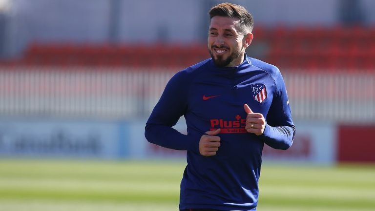 Héctor Herrera durante un entrenamiento con Atlético de Madrid