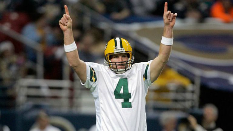 Brett Favre durante un partido de los Packers