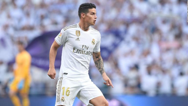 James Rodríguez en partido con el Real Madrid