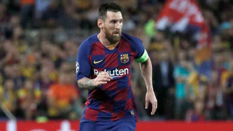 Leo Messi en un partido con el Barcelona