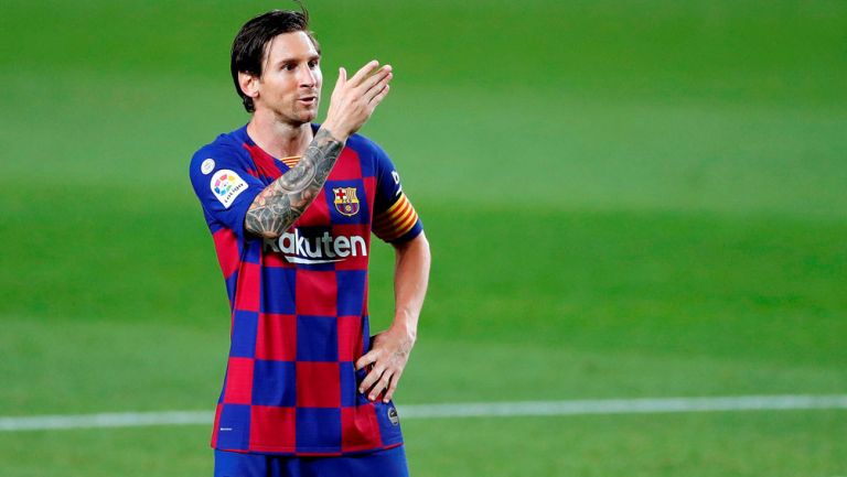 Lionel Messi durante un partido con el Barcelona