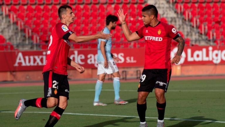 Jugadores de Mallorca celebrando un gol ante Celta