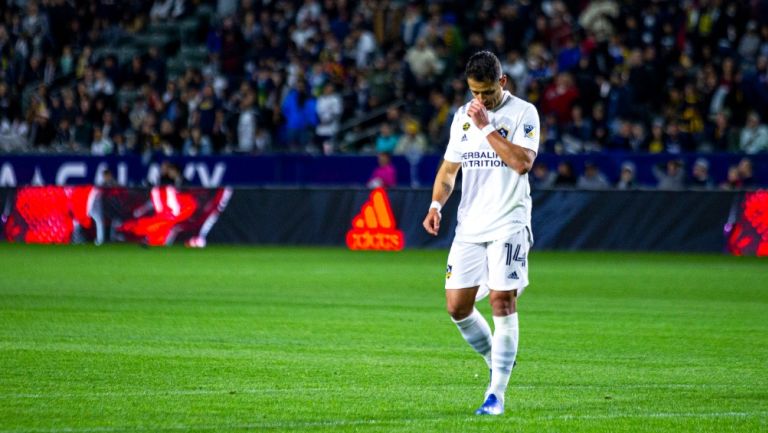 Javier Hernández durante un partido con LA Galaxy