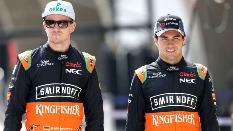 Checo Pérez y Nico Hülkenberg previo a una carrera 