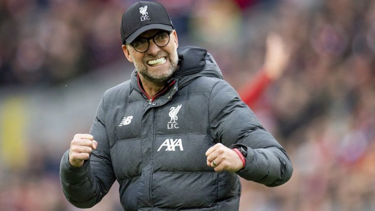 Jürgen Klopp festeja un triunfo del Liverpool en Premier 