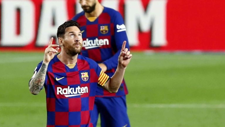 Lionel Messi durante un partido con Barcelona