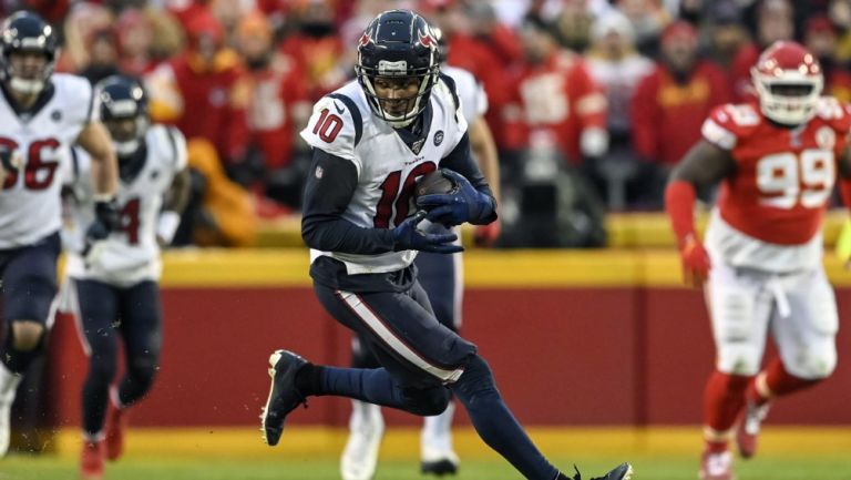 DeAndre Hopkins durante un partido con Texans