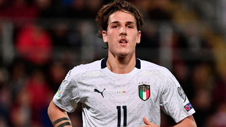 Nicoló Zaniolo durante un duelo con la Selección de Italia 