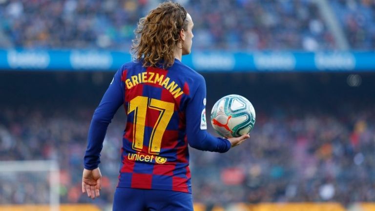 Antoine Griezmann durante un partido con Barcelona 