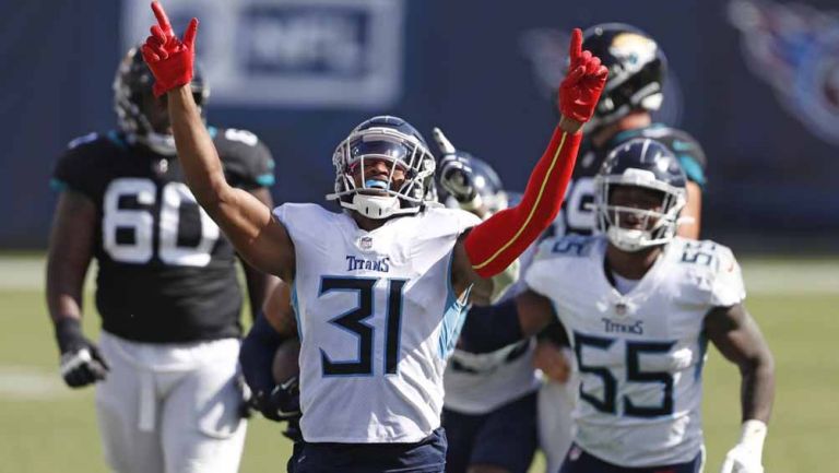 Los Titans celebran la victoria sobre Jaguars