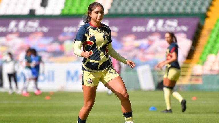 Jana Gutiérrez previo a un partido con América Femenil