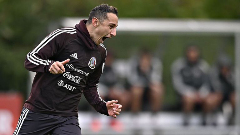 Andrés Guardado en un entrenamiento con Selección 