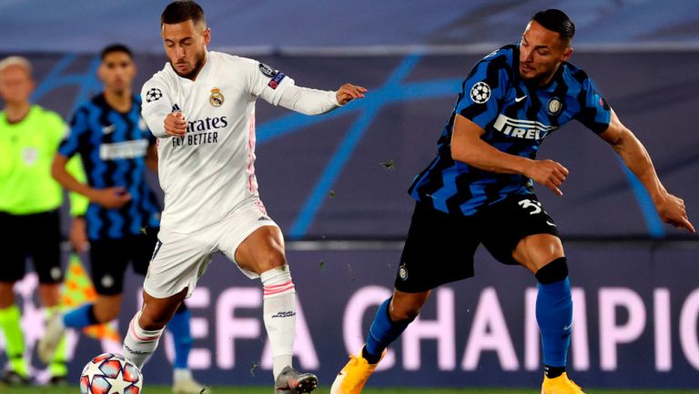 Eden Hazard en el duelo ante el Inter de Champions 