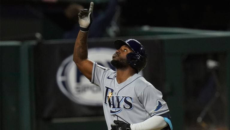 Randy Arozarena, durante un juego de Rays