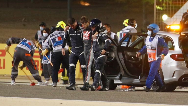 Grosjean tras terrible accidente en el GP de Baréin