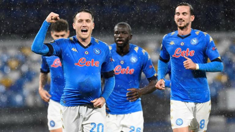 Napoli en festejo de gol